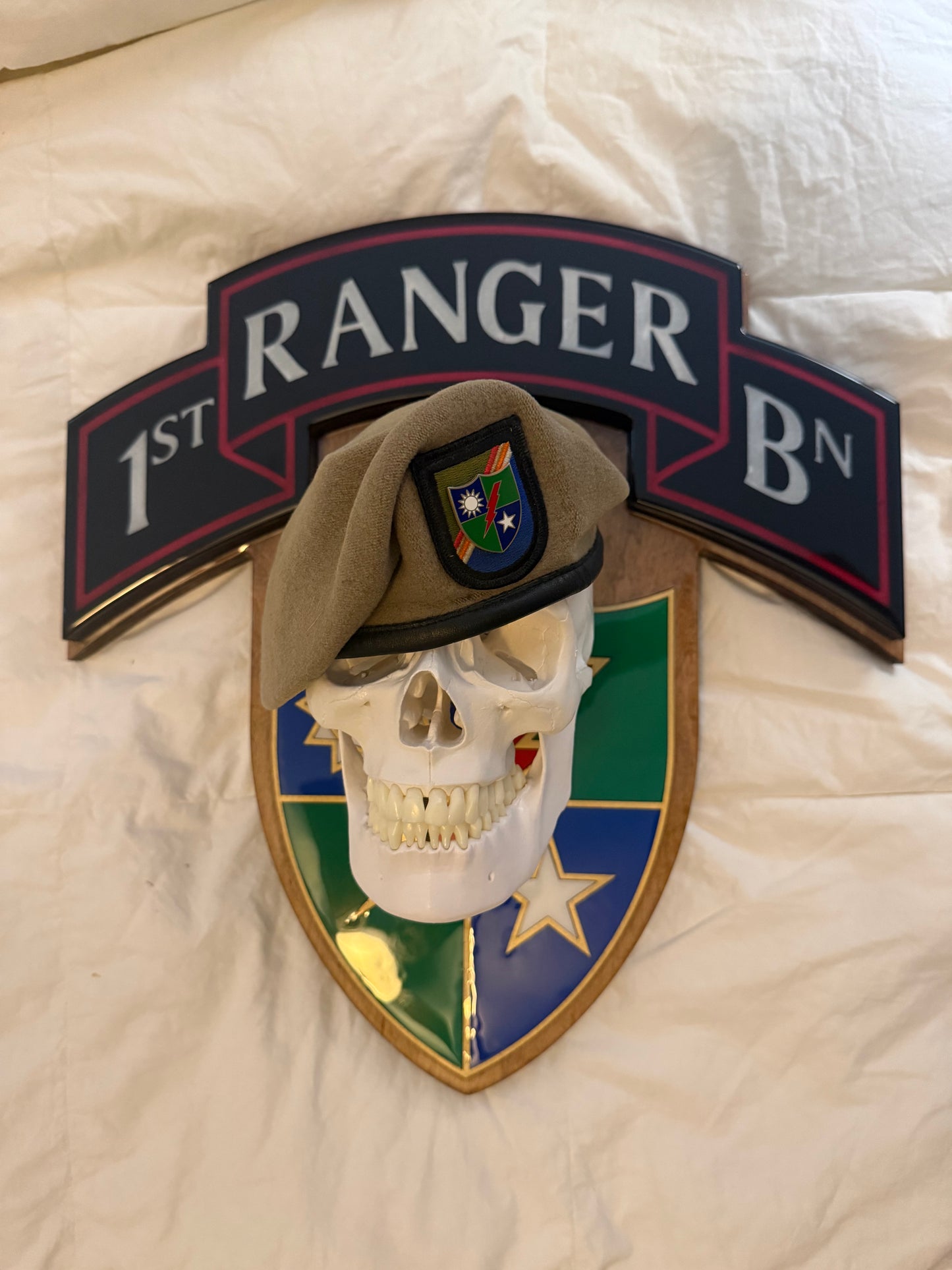 75th Ranger Regiment Scroll with DUI and Skull for your beret