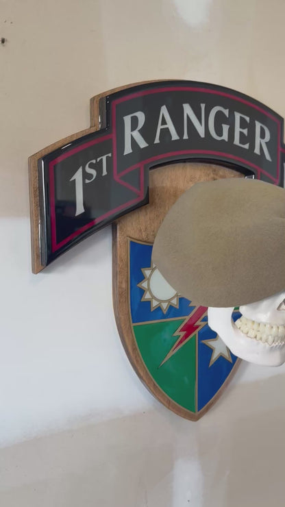75th Ranger Regiment Scroll with DUI and Skull for your beret